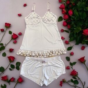 Valerie Bertinelli Lavender Lace-Trim Sleep Cami & Short Set Intimates Stretch S